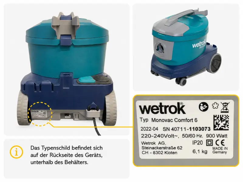 Wetrok Typenschild